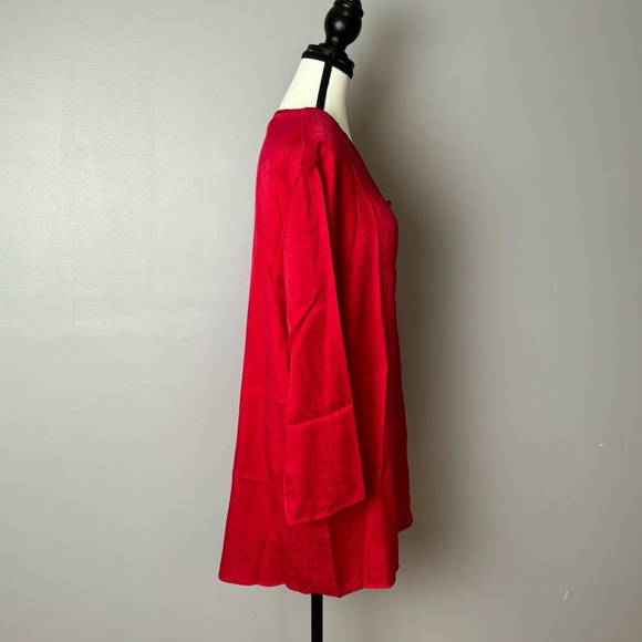 Victoria Secret gold label vintage 100% silk red pajama dress/ robe size medium - Picture 2 of 13